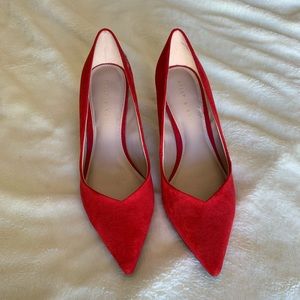 Kelly & Katie red suede pumps sz 9